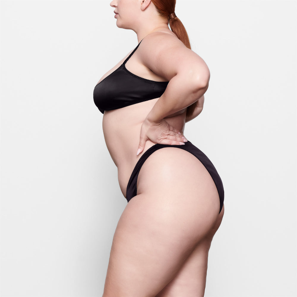 Bralette Skims WOVEN SHINE SCRUNCHIE SCOOP Noir | 361ARZOFX
