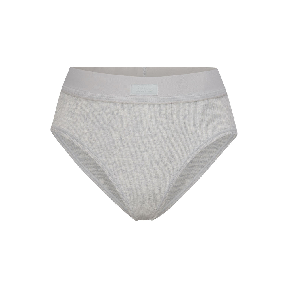 Brief Skims COTTON RIB MID RISE Grise Clair | 308KLFYBH
