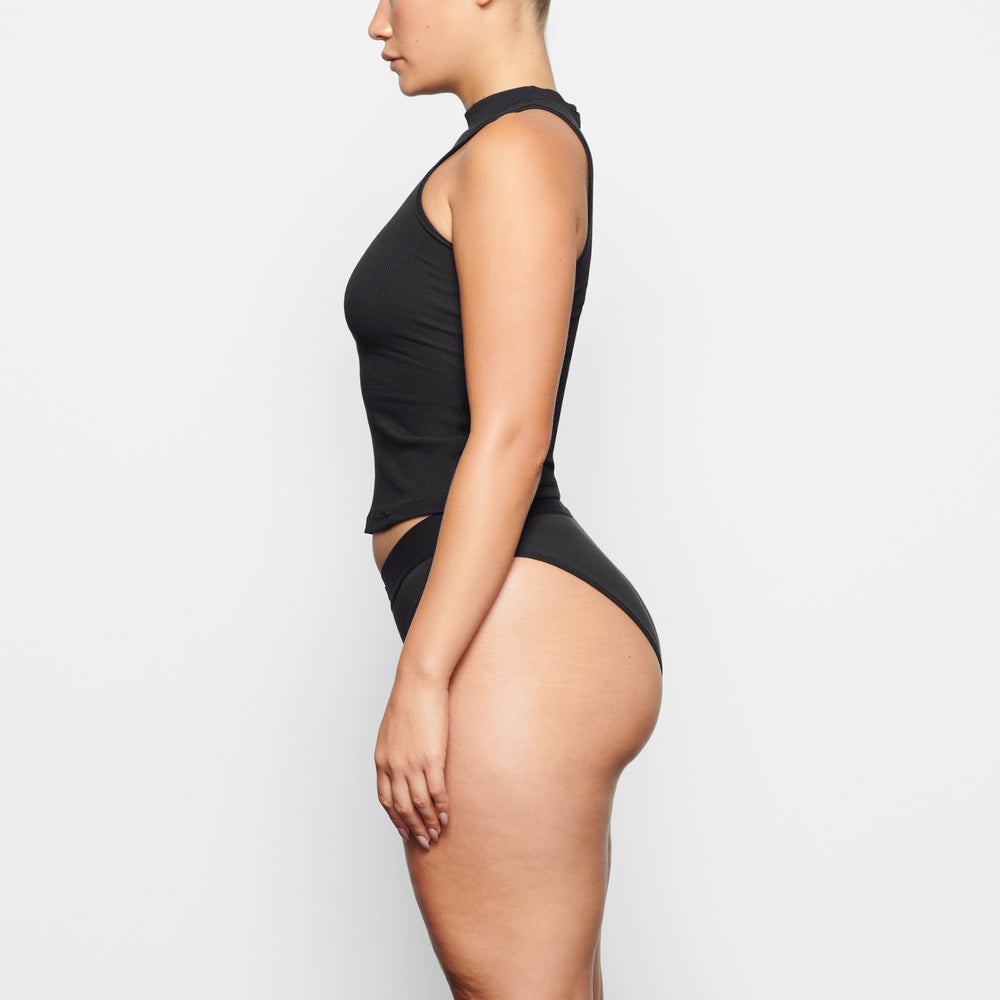 Brief Skims COTTON RIB MID RISE Noir | 629BECXIM