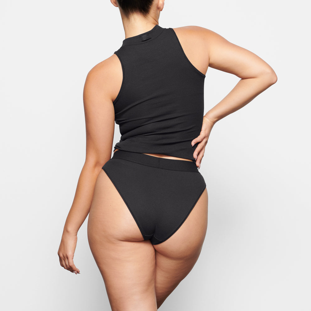 Brief Skims COTTON RIB MID RISE Noir | 629BECXIM