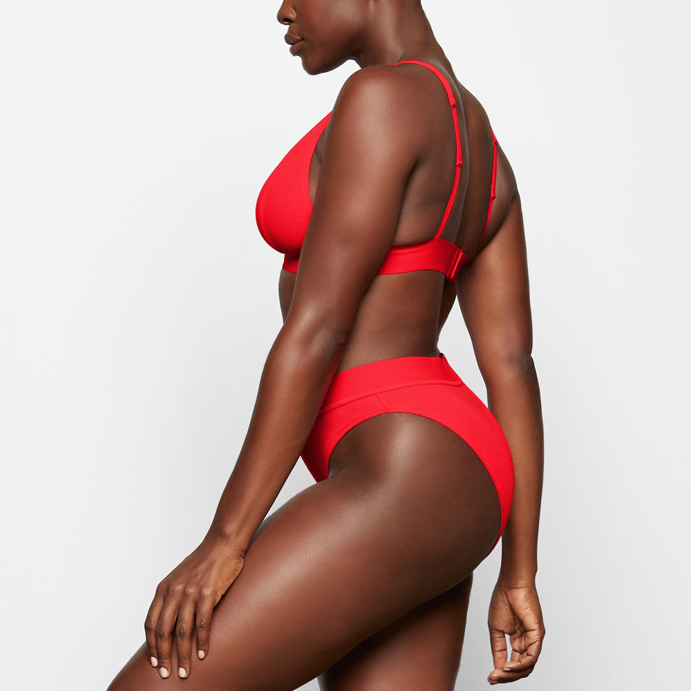 Brief Skims COTTON RIB MID RISE Rouge | 178SUTILN