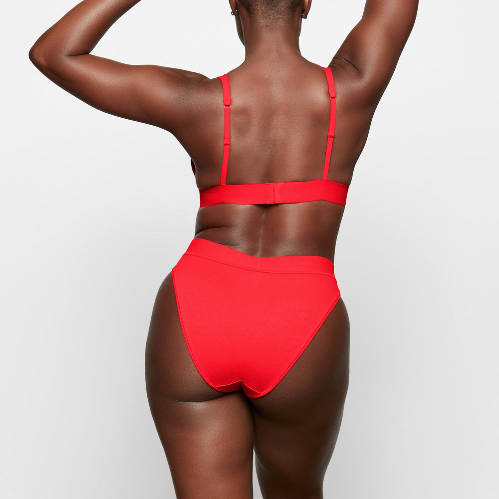 Brief Skims COTTON RIB MID RISE Rouge | 178SUTILN