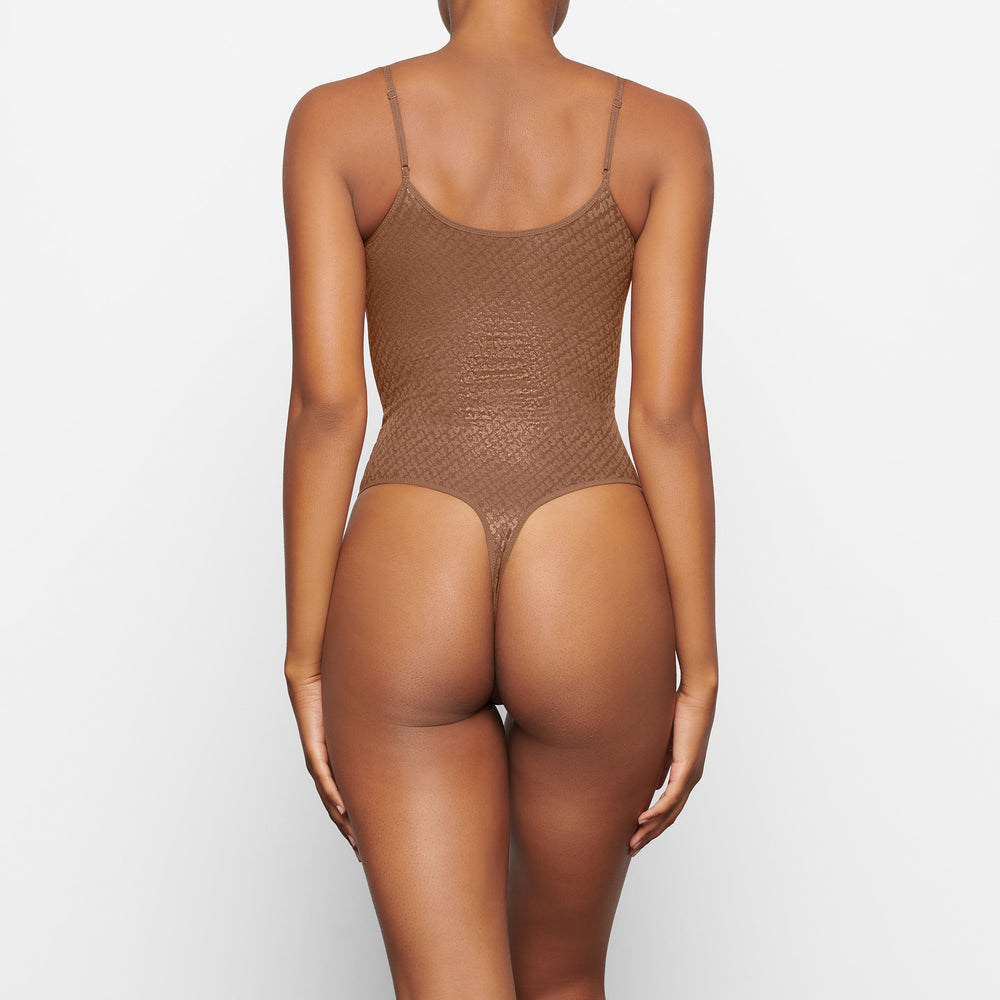 Cami Bodysuit Skims LOGO MESH FOIL Marron | 693XDRBCU