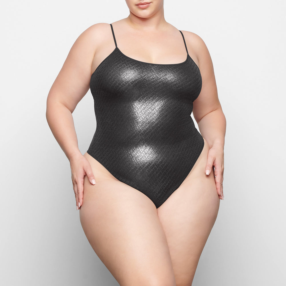 Cami Bodysuit Skims LOGO MESH FOIL Noir | 158ENRZGY