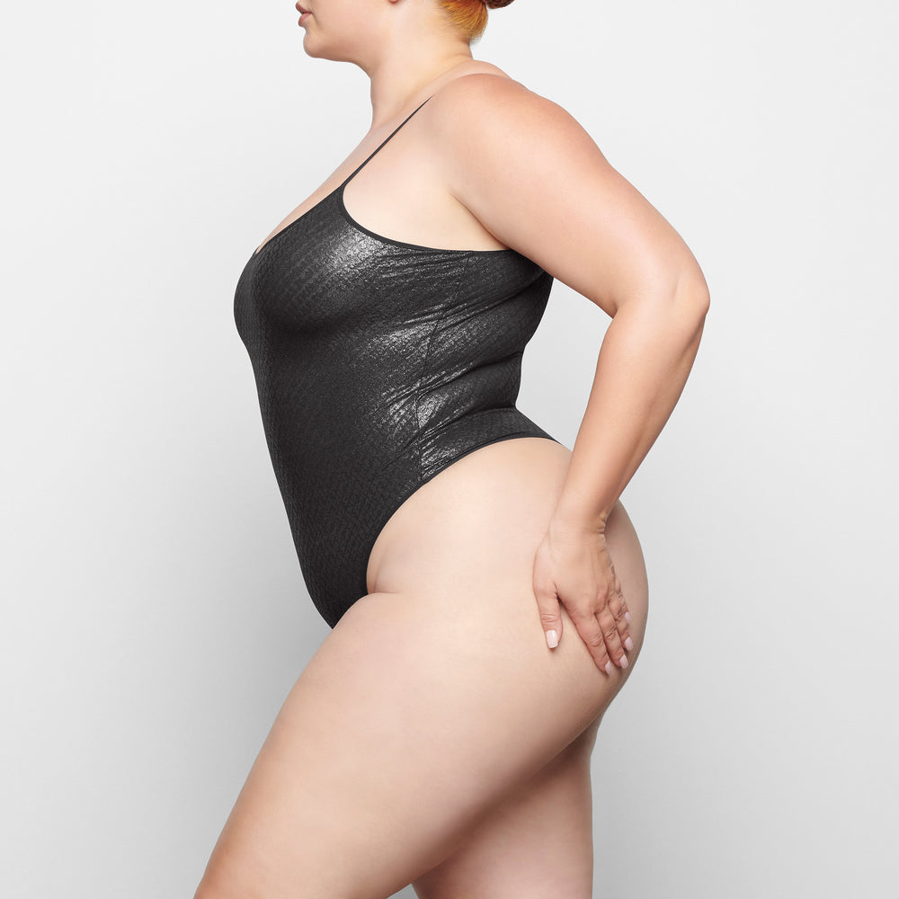 Cami Bodysuit Skims LOGO MESH FOIL Noir | 158ENRZGY