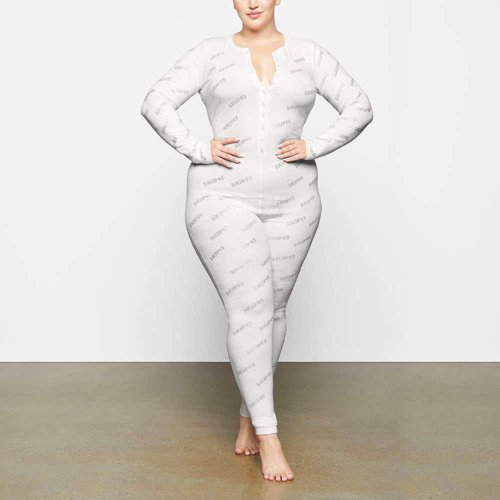 Combinaison Skims RHINESTONE LOGO POINTELLE Blanche | 169CYXZNJ