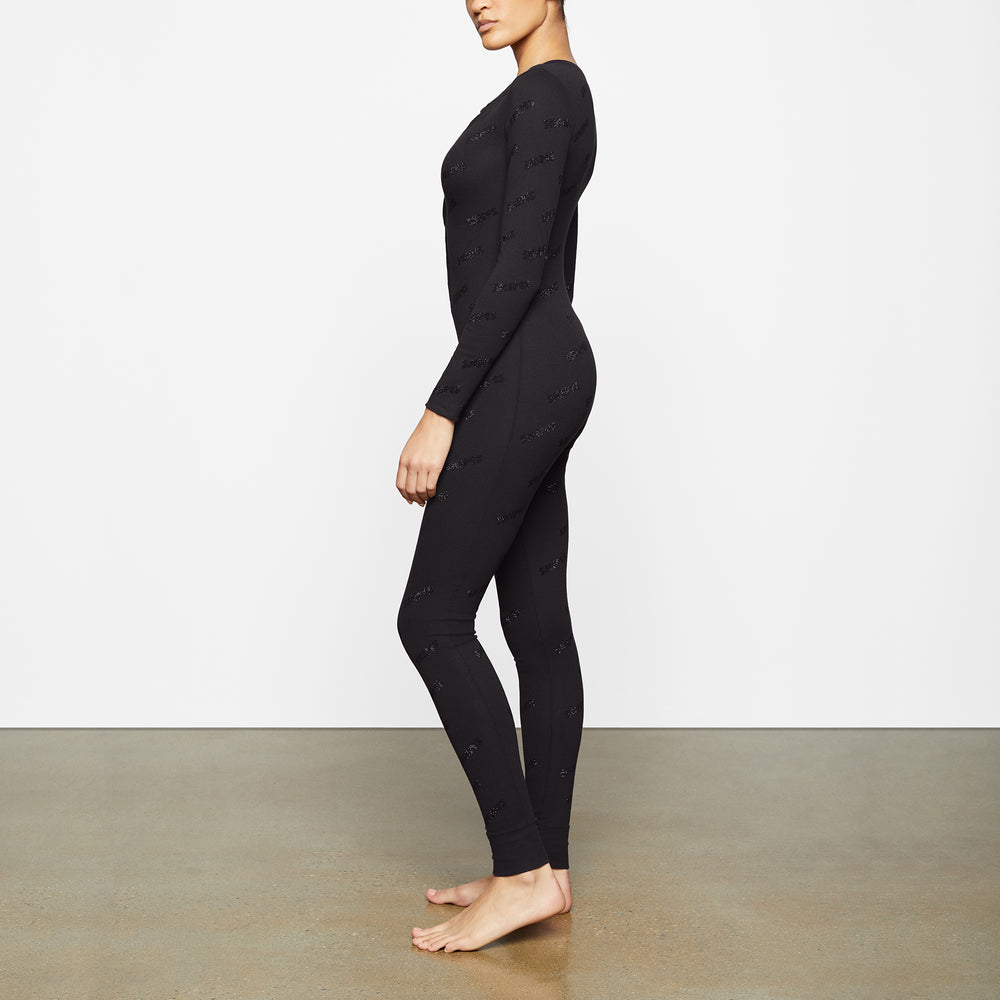 Combinaison Skims RHINESTONE LOGO POINTELLE Noir | 251MWNXLY