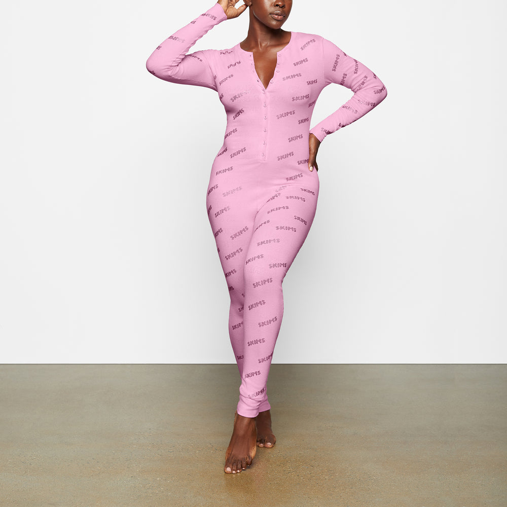 Combinaison Skims RHINESTONE LOGO POINTELLE Rose | 809RHIBPE