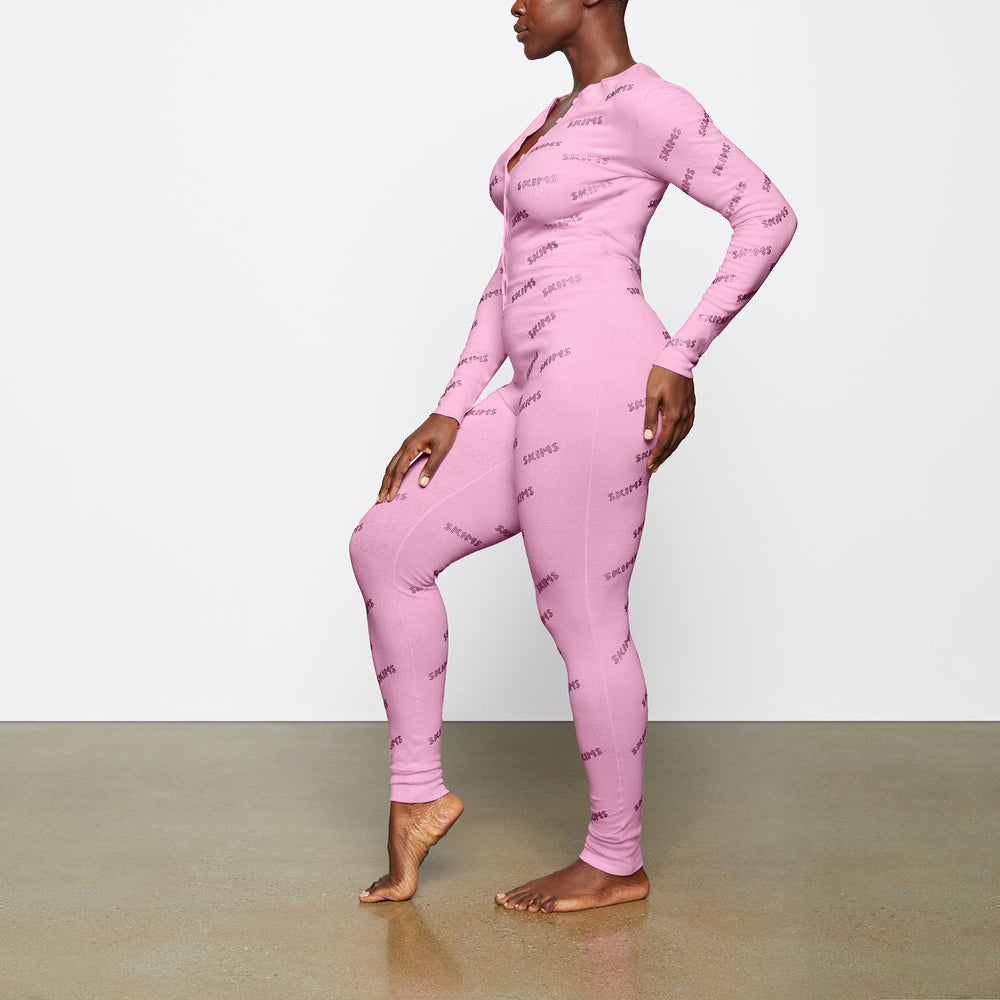 Combinaison Skims RHINESTONE LOGO POINTELLE Rose | 809RHIBPE