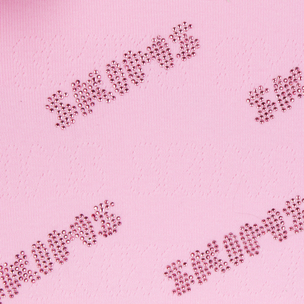 Combinaison Skims RHINESTONE LOGO POINTELLE Rose | 809RHIBPE
