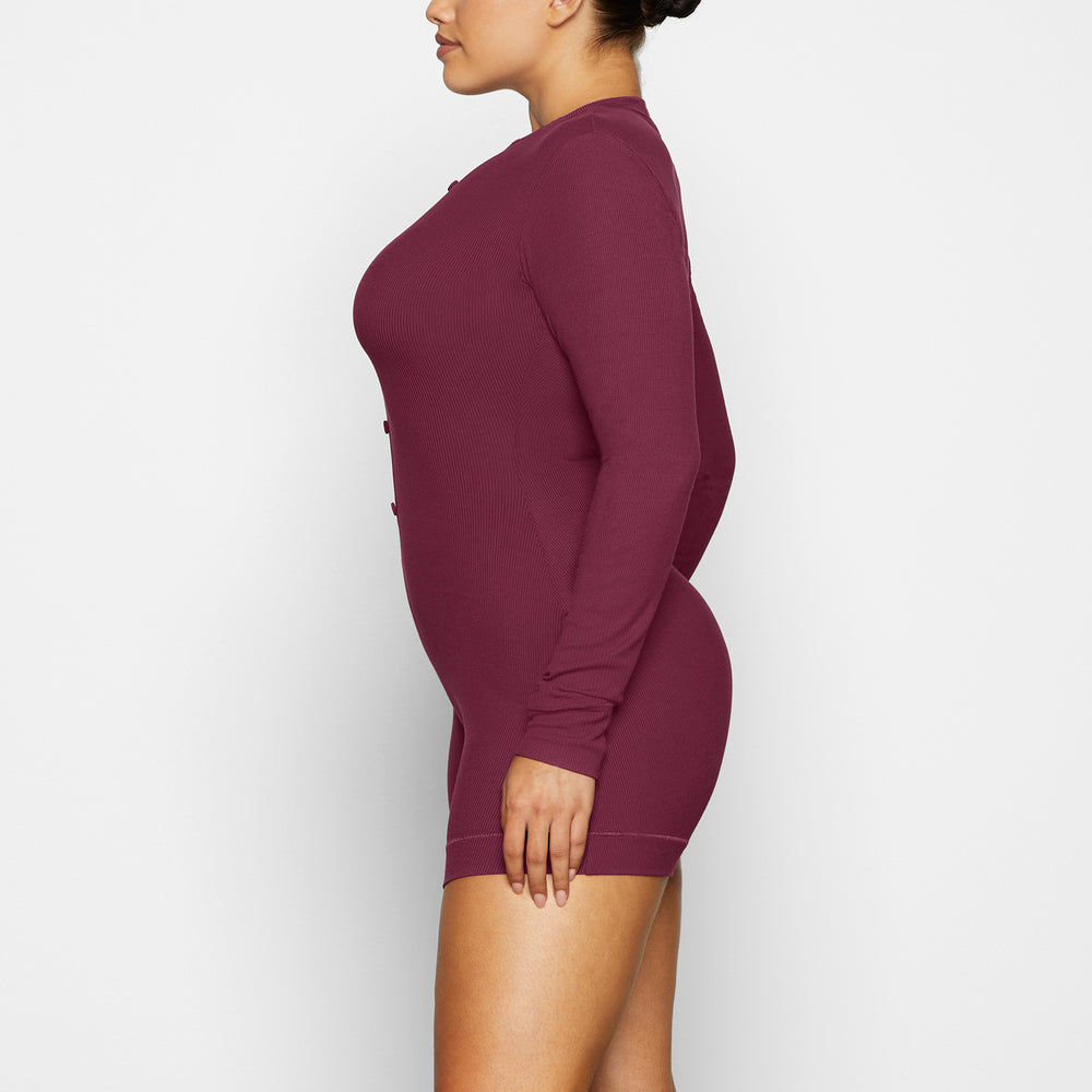 Combinaison Skims SOFT LOUNGE BUTTON UP HENLEY Violette | 064FTHAVG