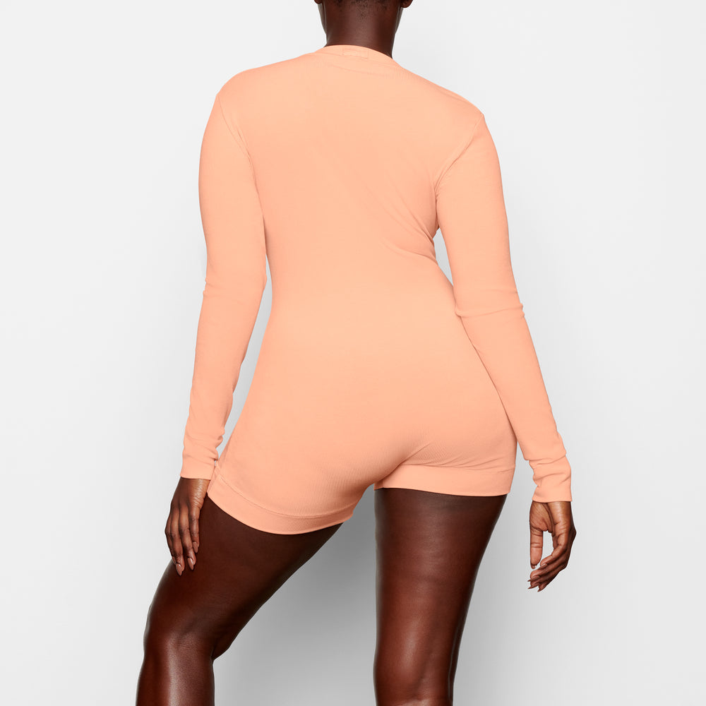 Combinaison Skims SOFT LOUNGE BUTTON UP HENLEY Orange | 918ZEVAGY