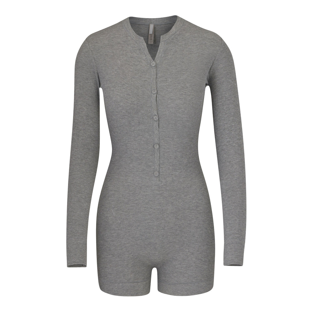 Combinaison Skims SOFT LOUNGE BUTTON UP HENLEY Grise | 957ZETPVW