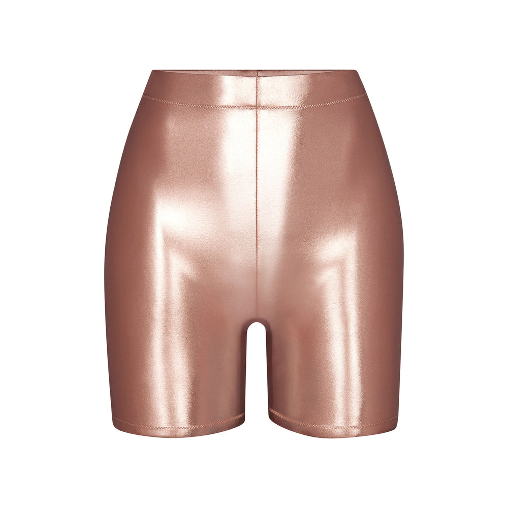 Cover Ups Skims METALLIC SWIM MID WAIST SHORT Rose Doré | 042CODXZF