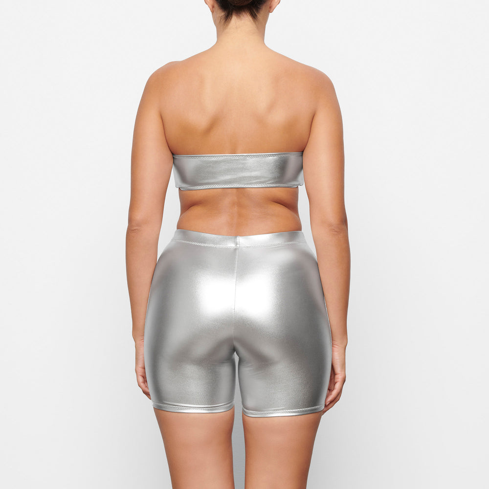 Cover Ups Skims METALLIC SWIM MID WAIST SHORT Grise | 926DNMYJS