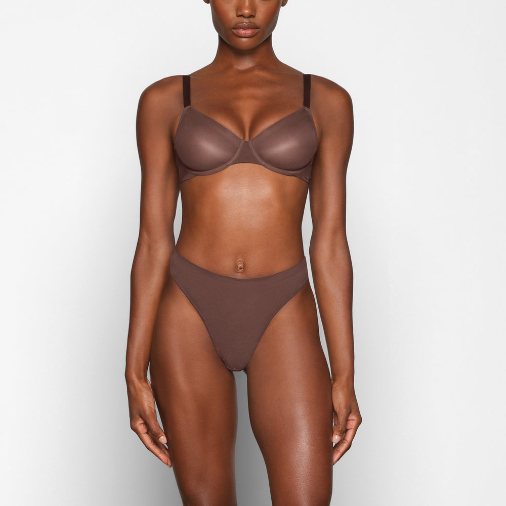 Demi Bra Skims NO SHOW MOLDED UNLINED Chocolat | 583KGYAOC