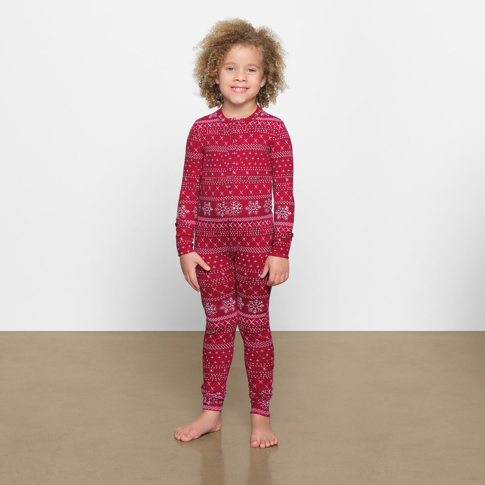Enfant Skims LOGO POINTELLE HENLEY ONESIE Rouge | 741OPLQJY
