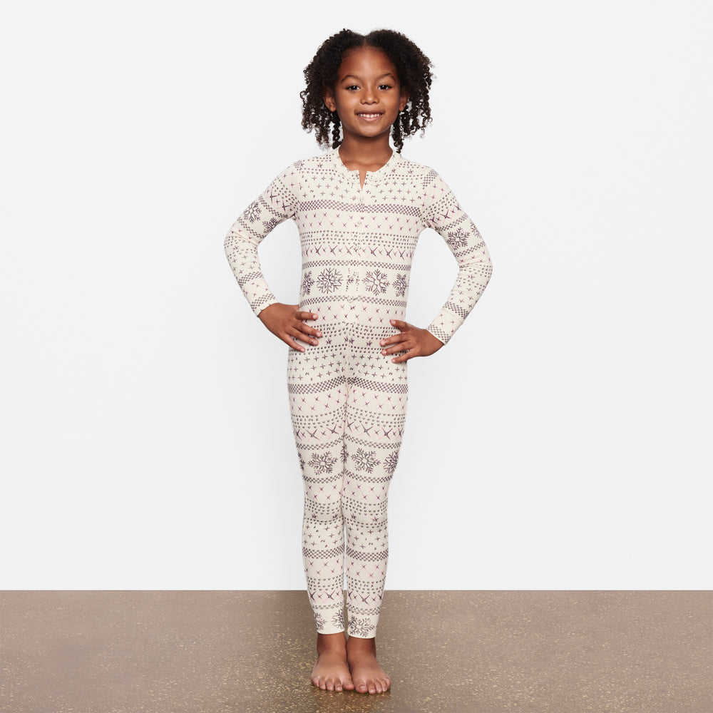 Enfant Skims LOGO POINTELLE HENLEY ONESIE Blanche | 964URFBAZ