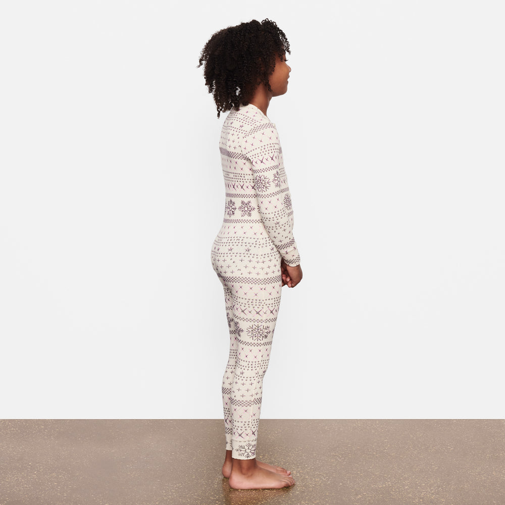 Enfant Skims LOGO POINTELLE HENLEY ONESIE Blanche | 964URFBAZ