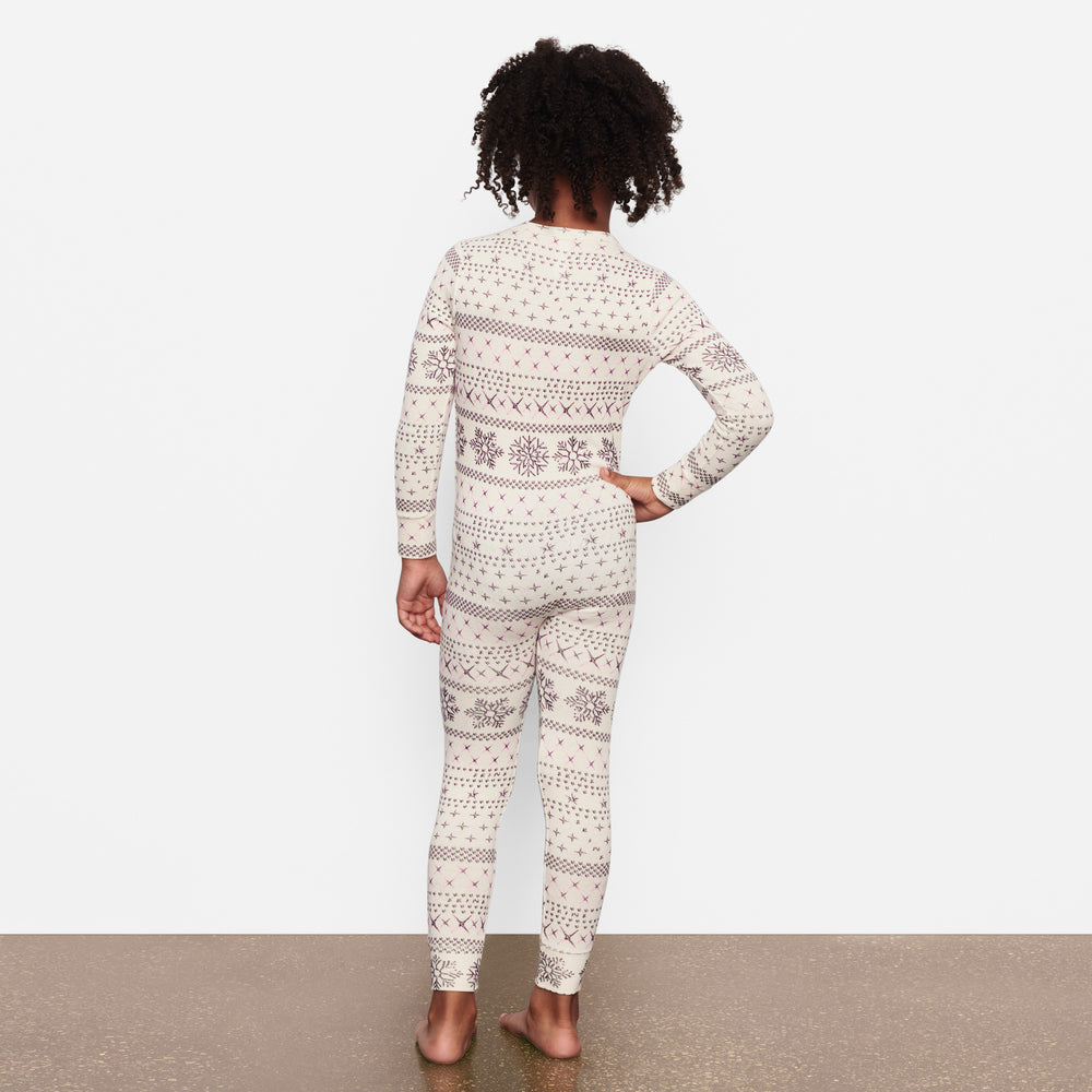 Enfant Skims LOGO POINTELLE HENLEY ONESIE Blanche | 964URFBAZ