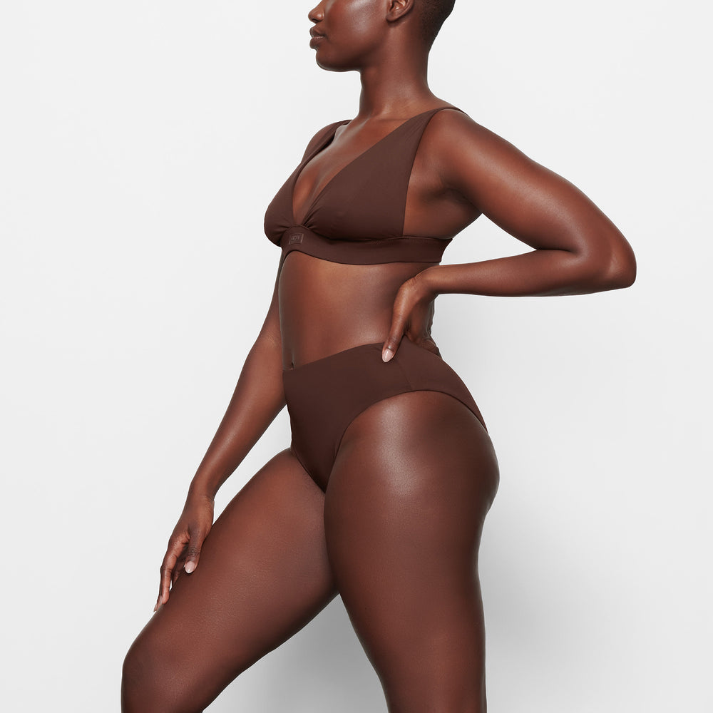 Haut de Bikini Skims SWIM PLUNGE Chocolat | 537JYOBGH