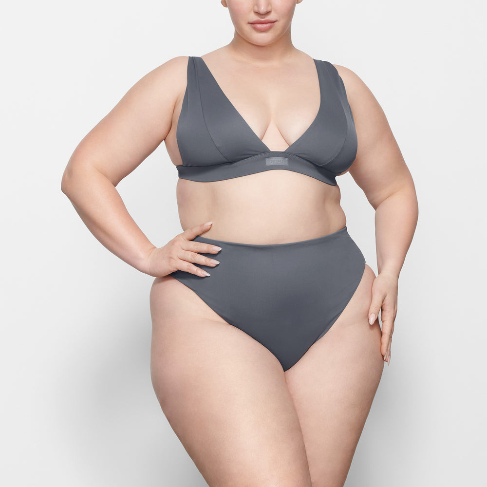 Haut de Bikini Skims SWIM PLUNGE Grise Foncé | 821NKIRYJ
