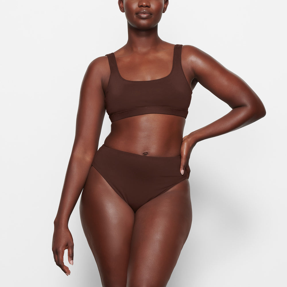 Haut de Bikini Skims SWIM TANK Chocolat | 329BSQMJO