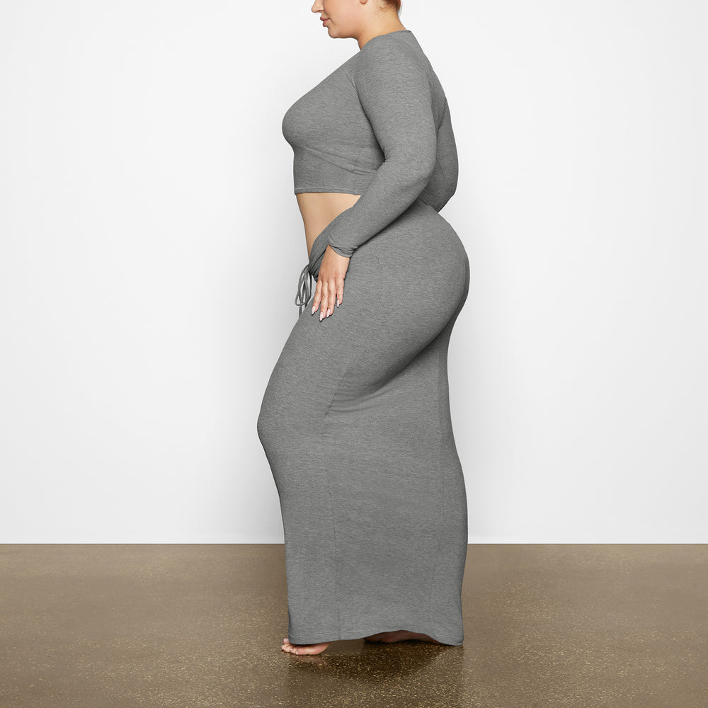 Jupe Skims SOFT LOUNGE RUCHED LONG Grise | 251XMADRT