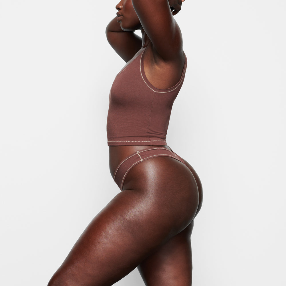 Lanières Skims COTTON JERSEY DIPPED Chocolat | 695FRZXWN