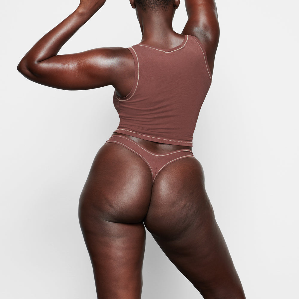Lanières Skims COTTON JERSEY DIPPED Chocolat | 695FRZXWN