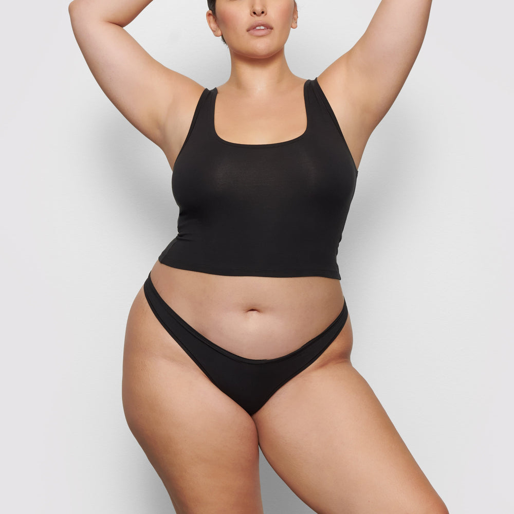 Lanières Skims COTTON JERSEY DIPPED Noir | 905FDWZGX