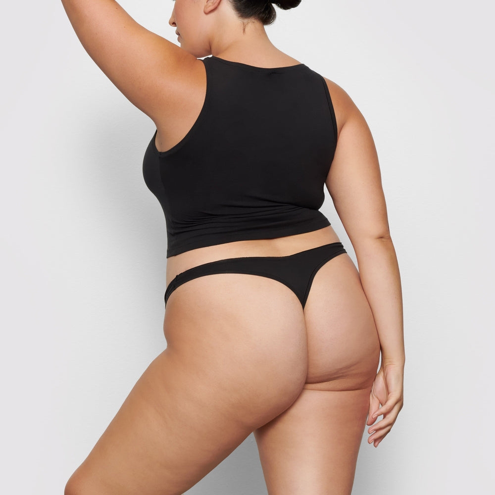 Lanières Skims COTTON JERSEY DIPPED Noir | 905FDWZGX