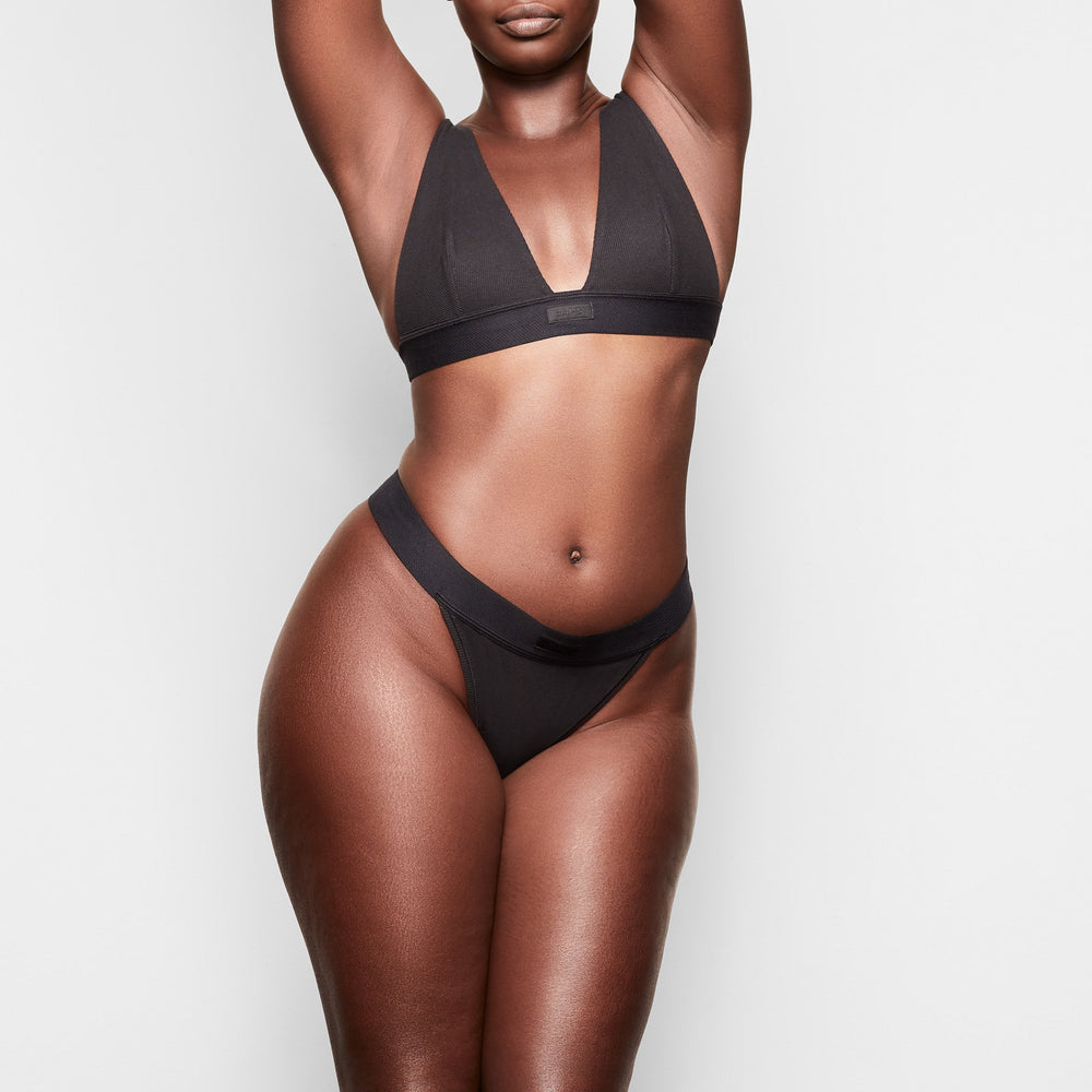 Lanières Skims COTTON RIB Noir | 216BAZONT