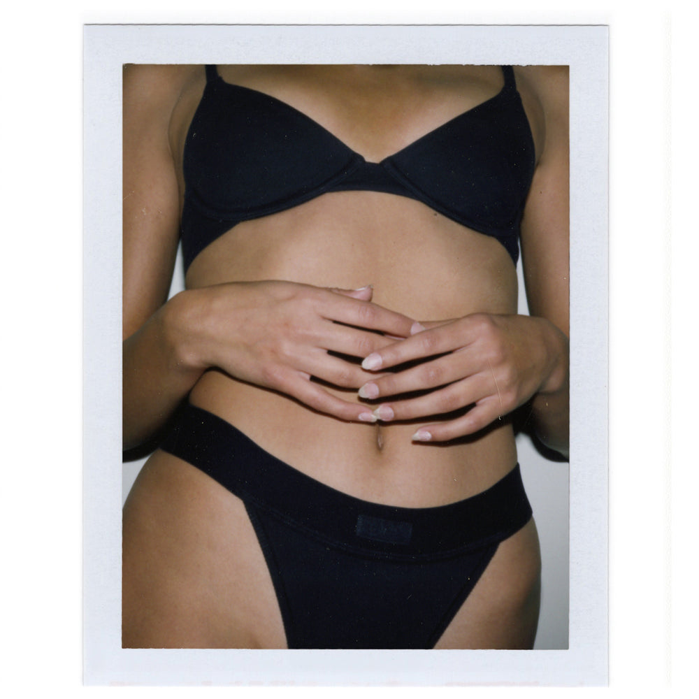 Lanières Skims COTTON RIB Noir | 216BAZONT