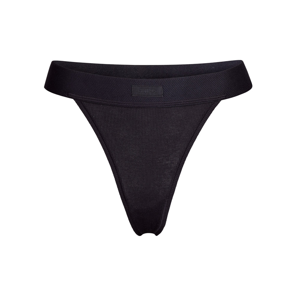 Lanières Skims COTTON RIB Noir | 216BAZONT