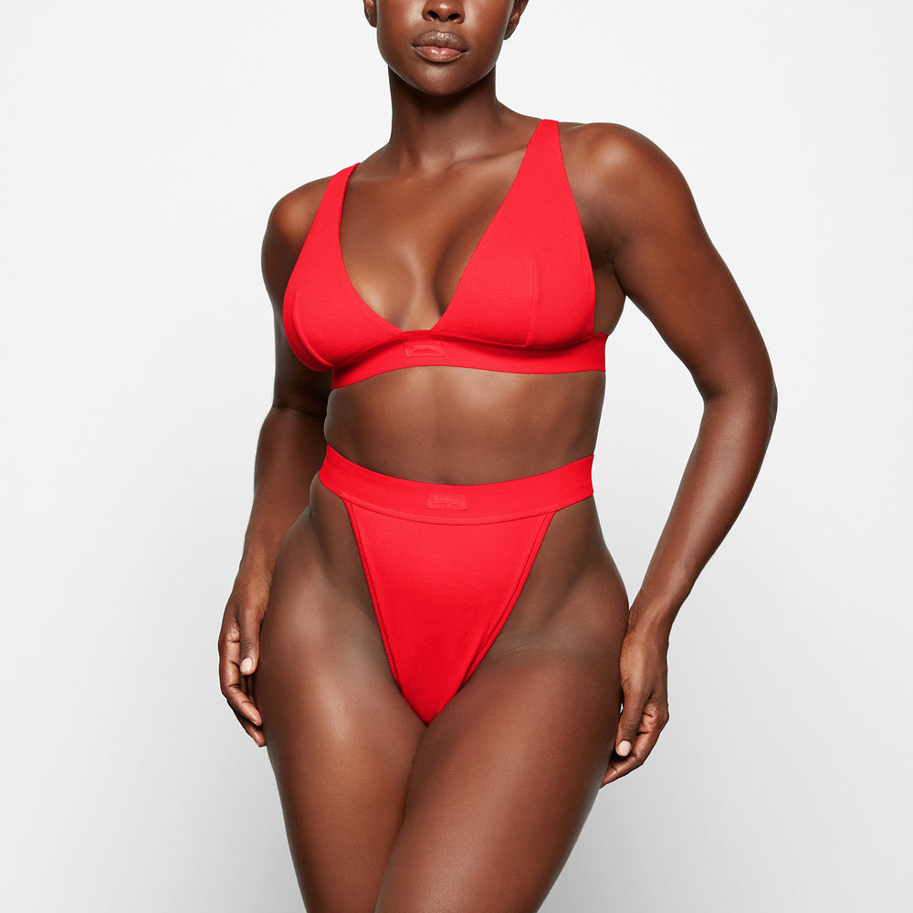 Lanières Skims COTTON RIB Rouge | 934YAZRQL