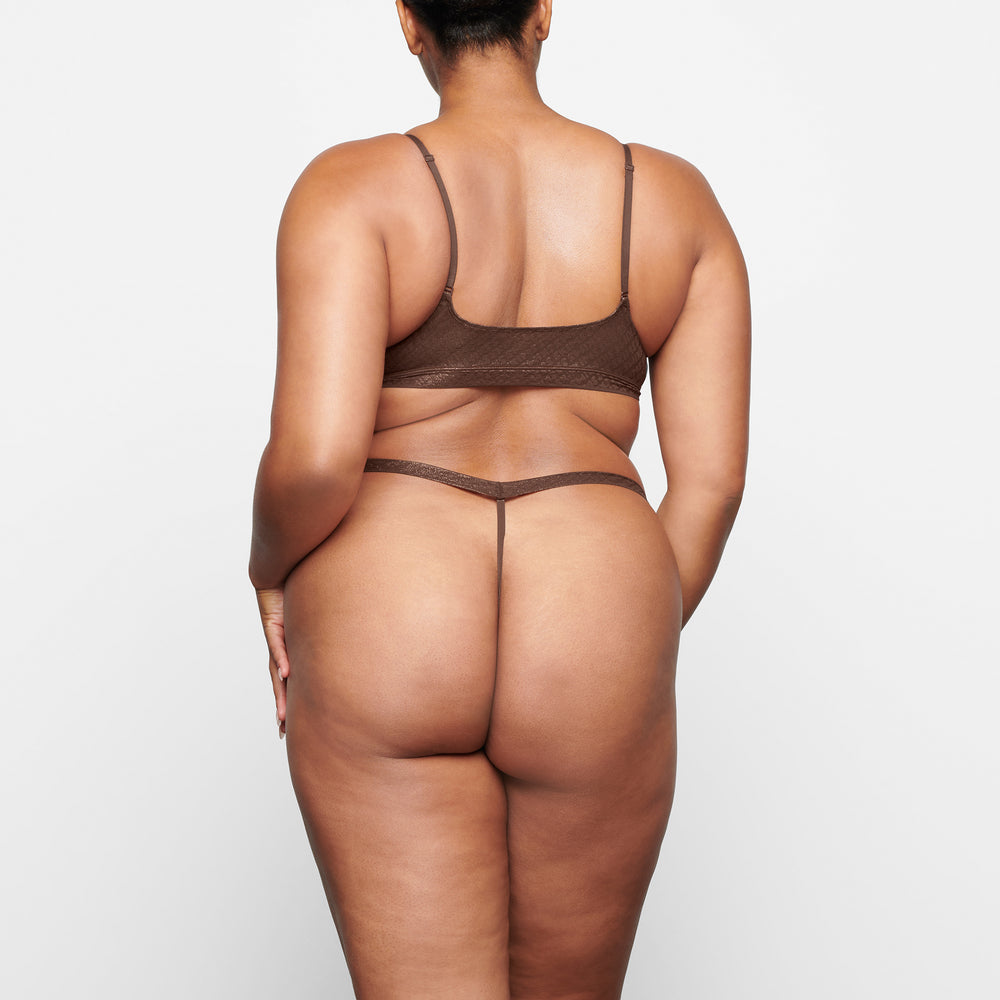 Lanières Skims LOGO MESH FOIL SKIMPY Chocolat | 871UJNHIR