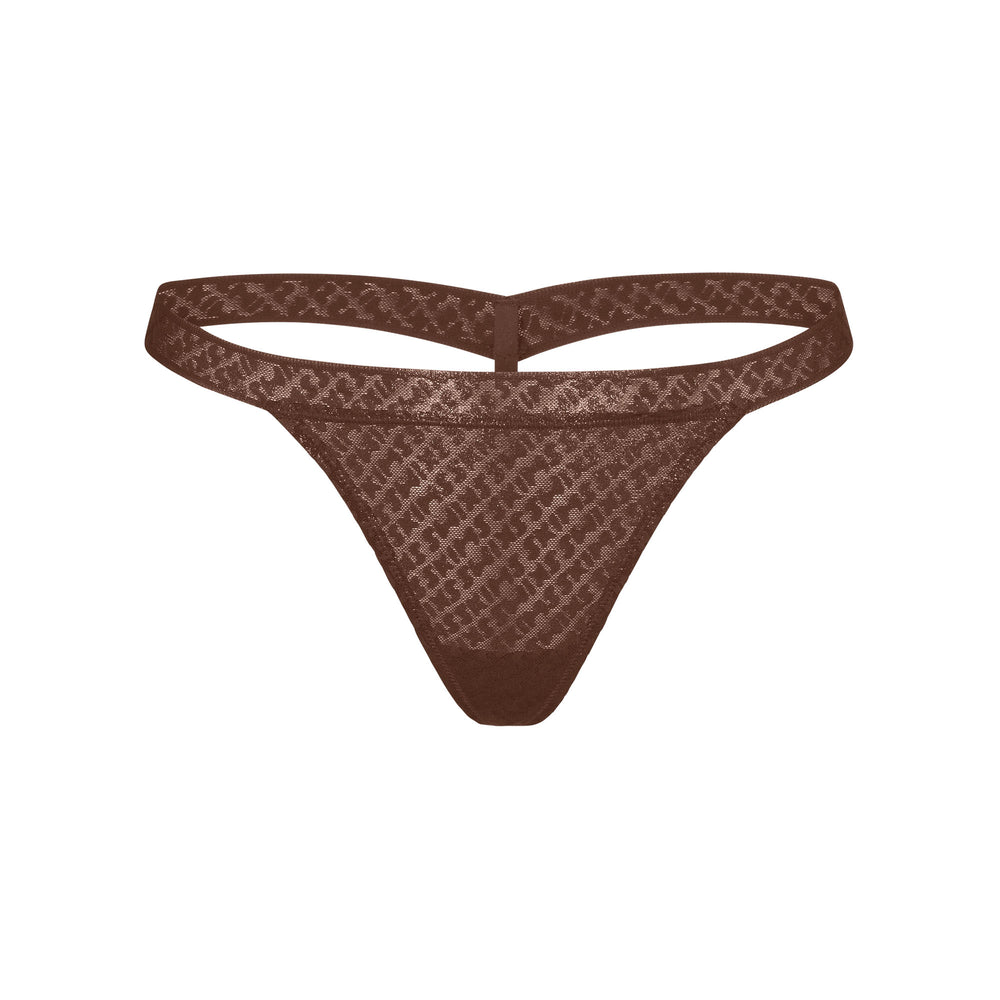 Lanières Skims LOGO MESH FOIL SKIMPY Chocolat | 871UJNHIR