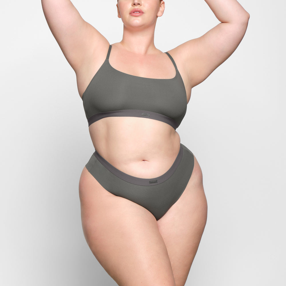 Lanières Skims SMOOTH RIB Grise Foncé | 721REIKJW