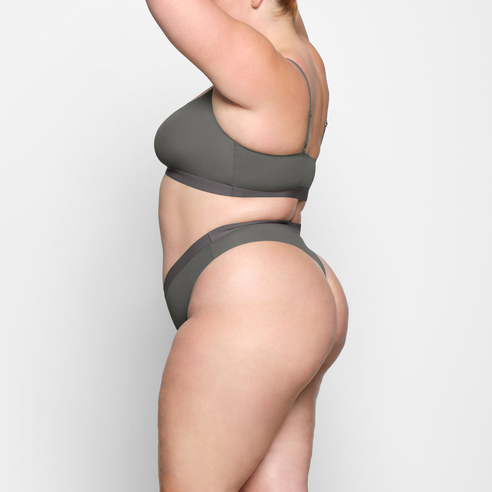 Lanières Skims SMOOTH RIB Grise Foncé | 721REIKJW