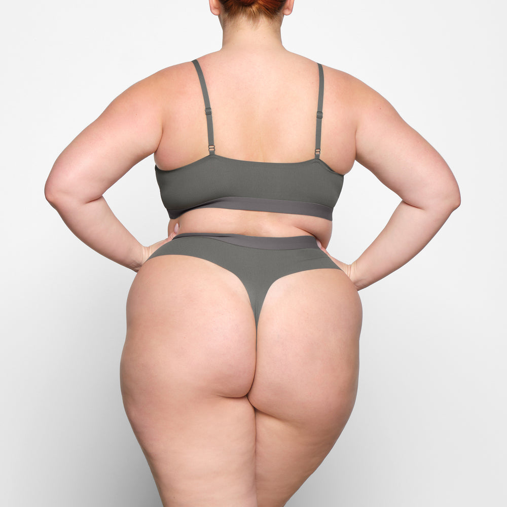 Lanières Skims SMOOTH RIB Grise Foncé | 721REIKJW