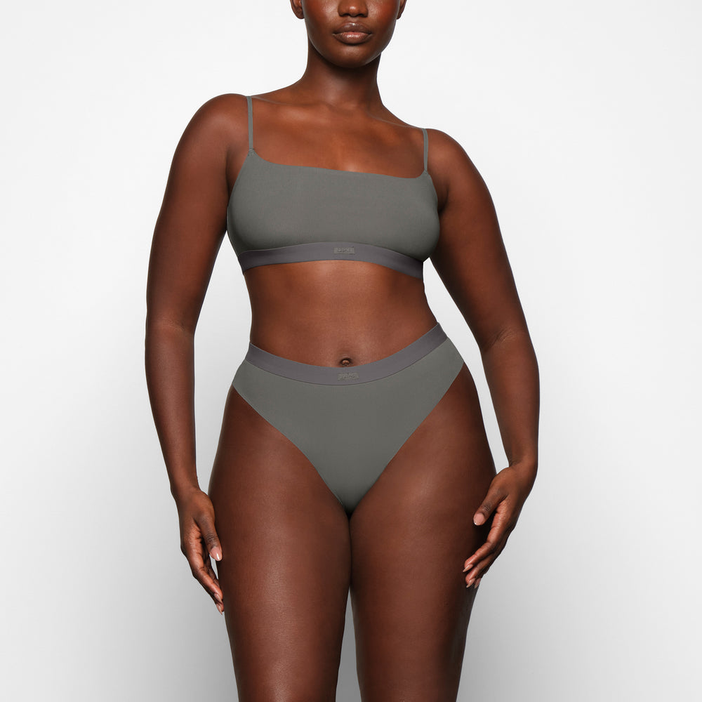 Lanières Skims SMOOTH RIB Grise Foncé | 721REIKJW