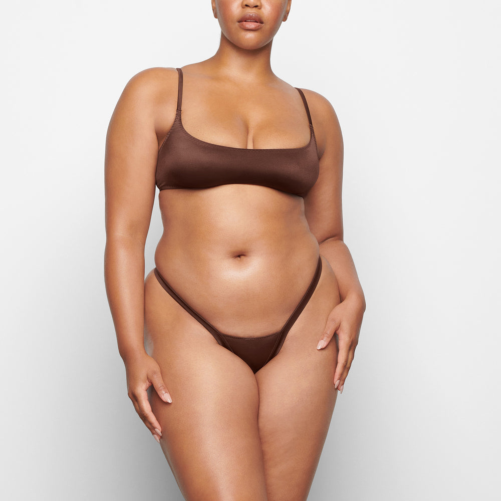 Lanières Skims STRETCH SATIN BUTTERFLY Chocolat | 348EMCDYI