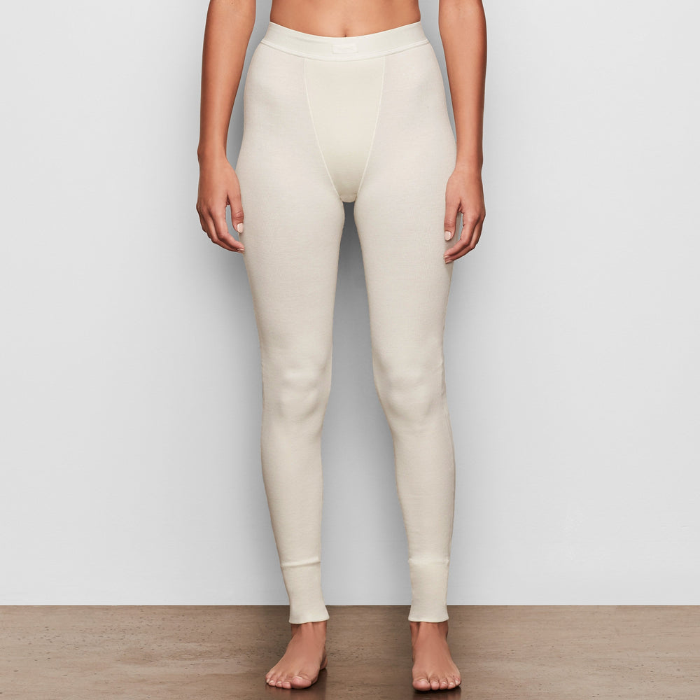 Leggings Skims COTTON RIB Blanche | 257KPDFJX
