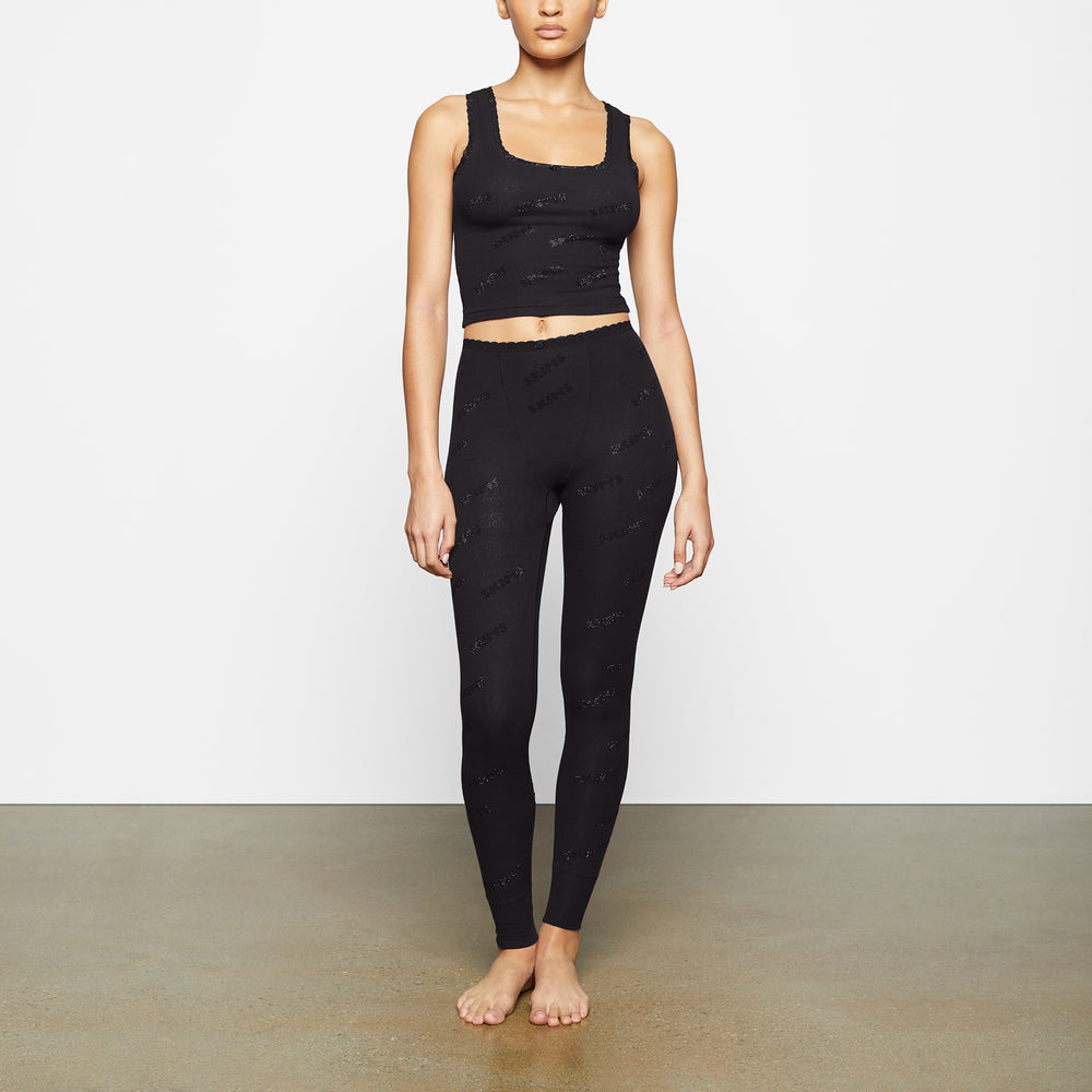 Leggings Skims RHINESTONE LOGO POINTELL Noir | 208YKOTQL