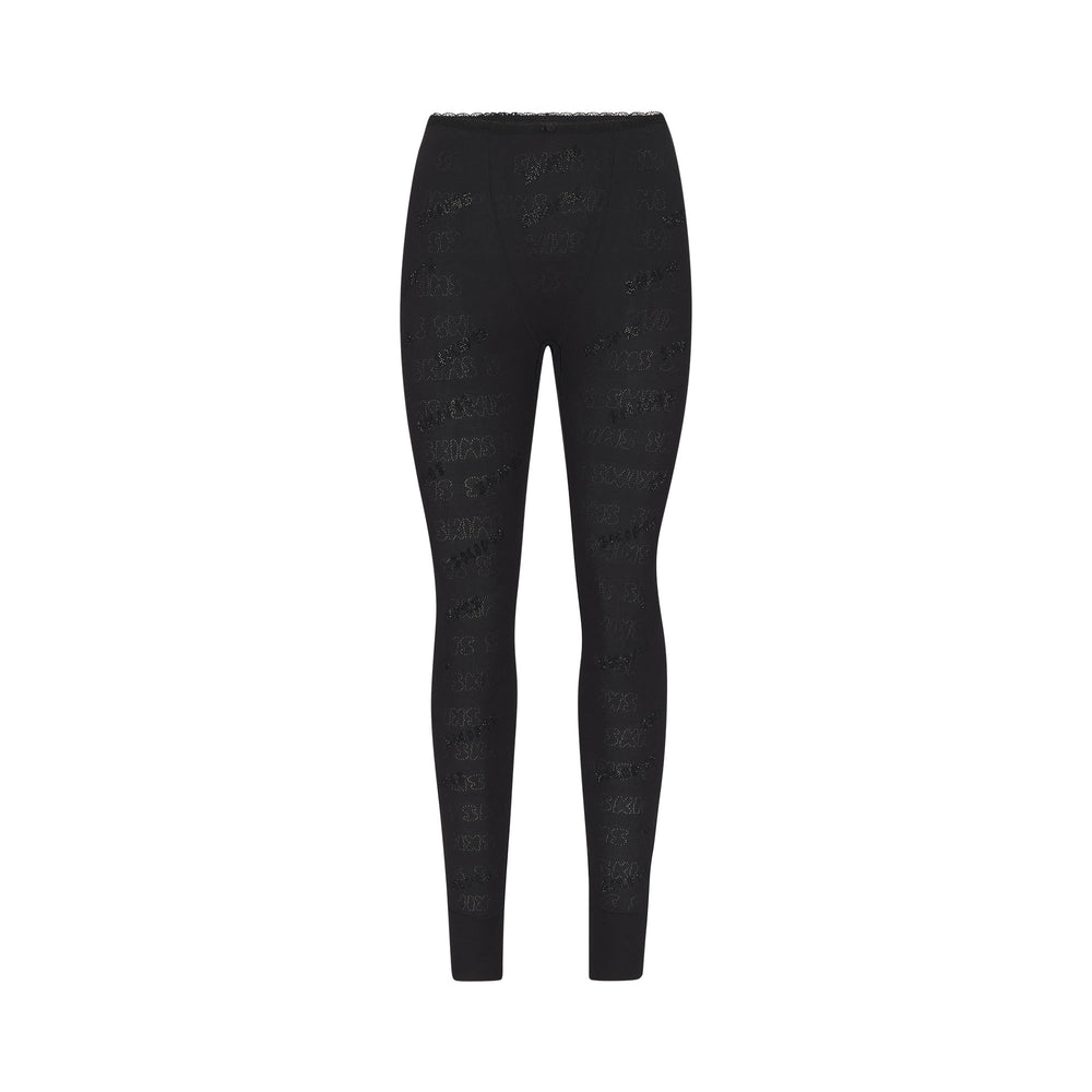 Leggings Skims RHINESTONE LOGO POINTELL Noir | 208YKOTQL