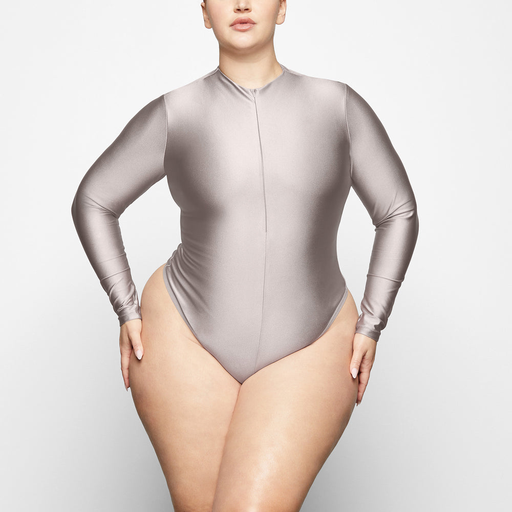 Long Sleeve Bodysuit Skims DISCO Argent | 136XVWTKQ