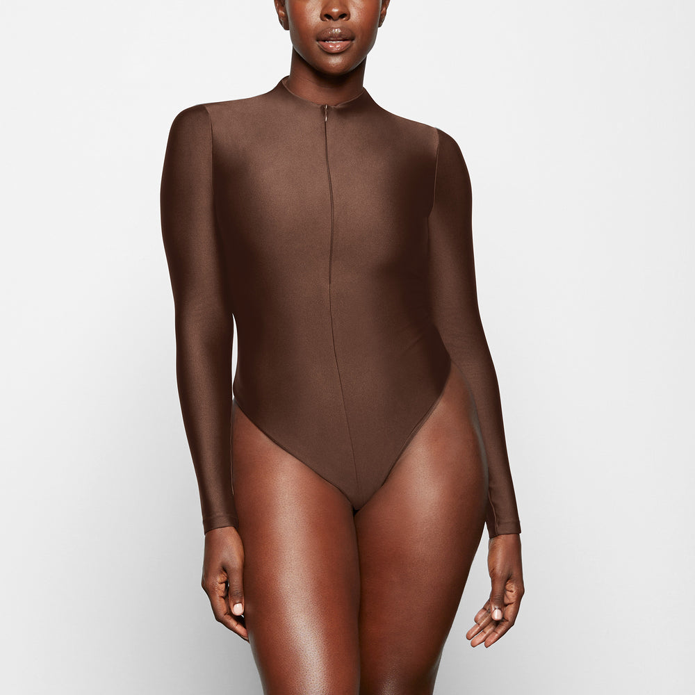Long Sleeve Bodysuit Skims DISCO Chocolat | 924LFVAEJ