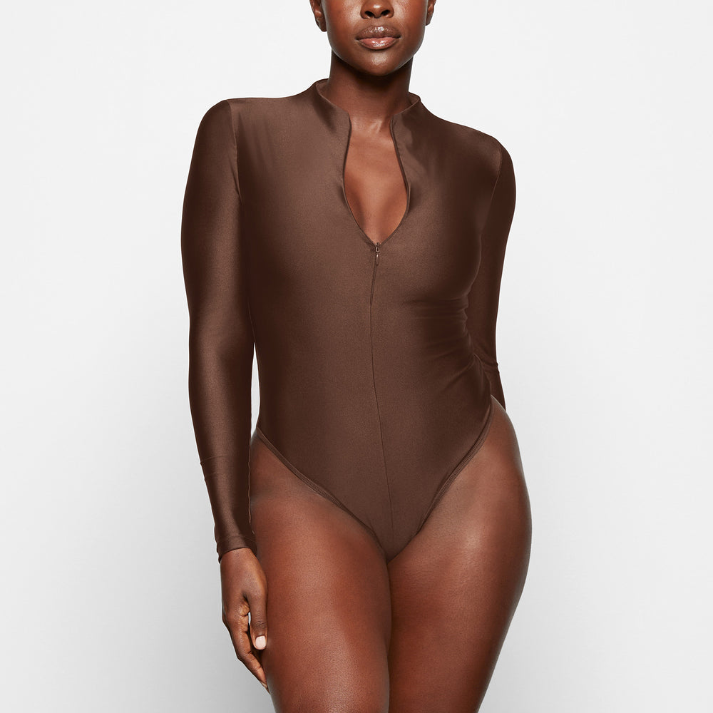 Long Sleeve Bodysuit Skims DISCO Chocolat | 924LFVAEJ