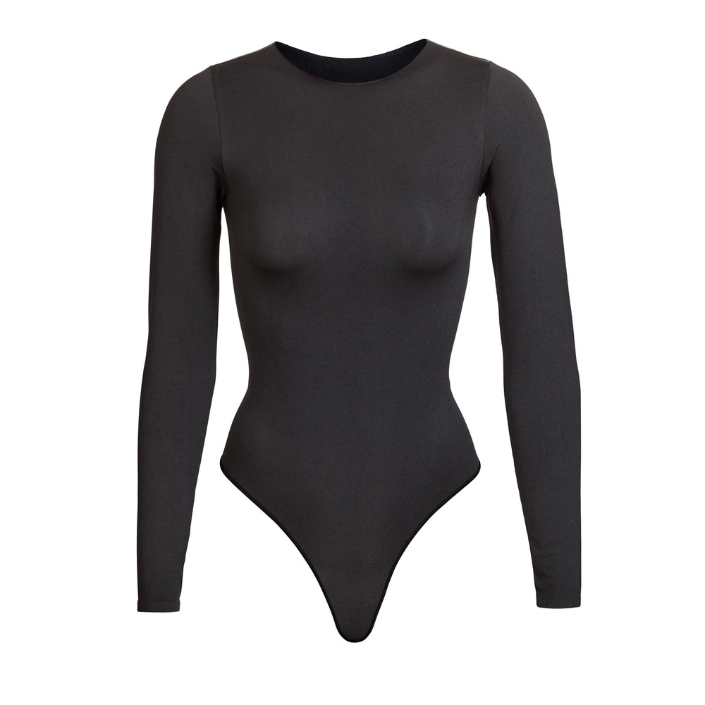 Long Sleeve Bodysuit Skims ESSENTIAL CREW NECK Noir | 078GACBOD